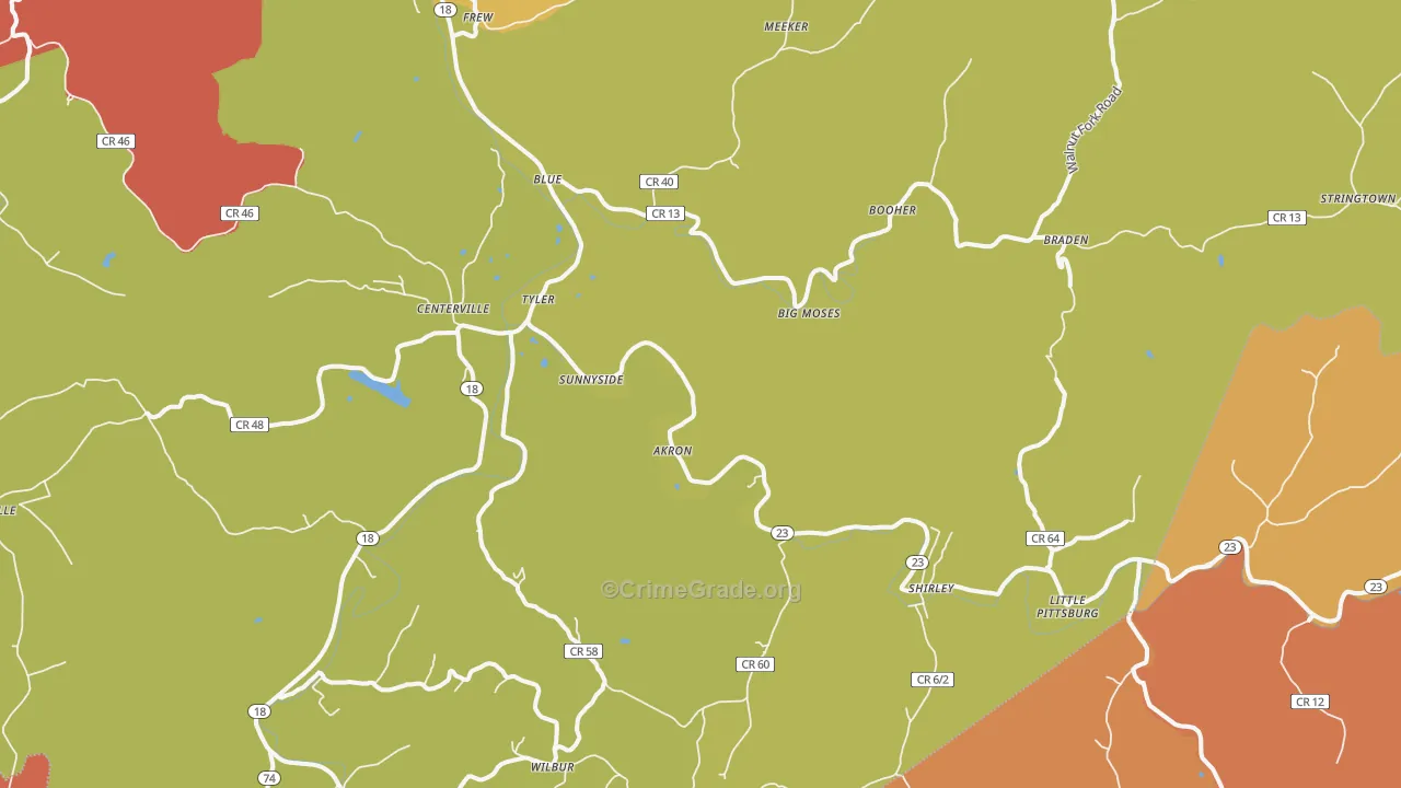 Alma, WV Map of Drug-Related Crime Rates