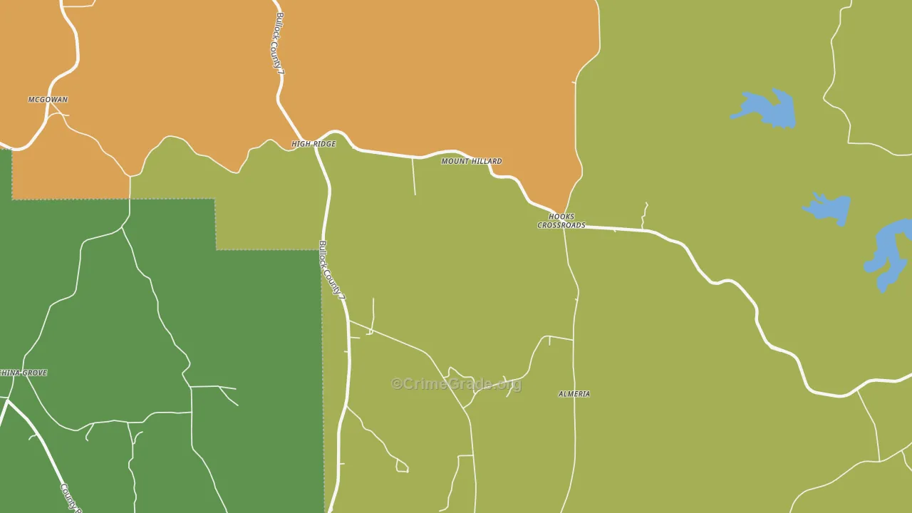Almeria, AL Map of Drug-Related Crime Rates