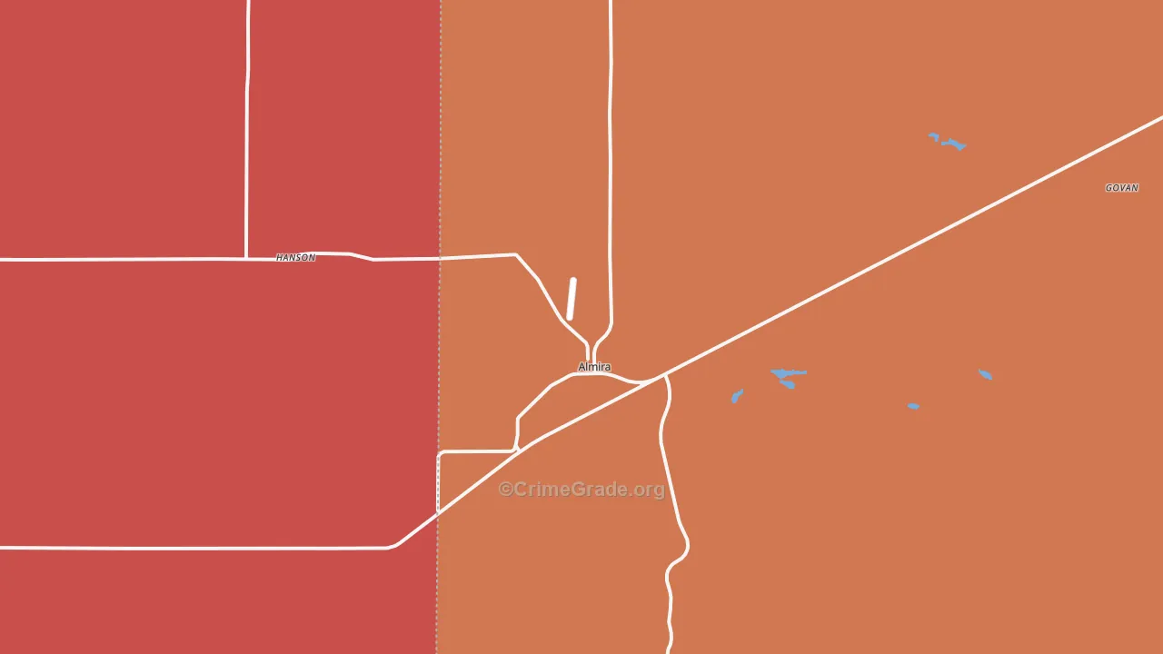 Almira, WA Map of Drug-Related Crime Rates