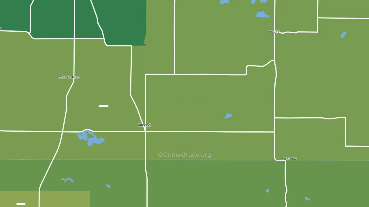 Almond, WI Map of Drug-Related Crime Rates