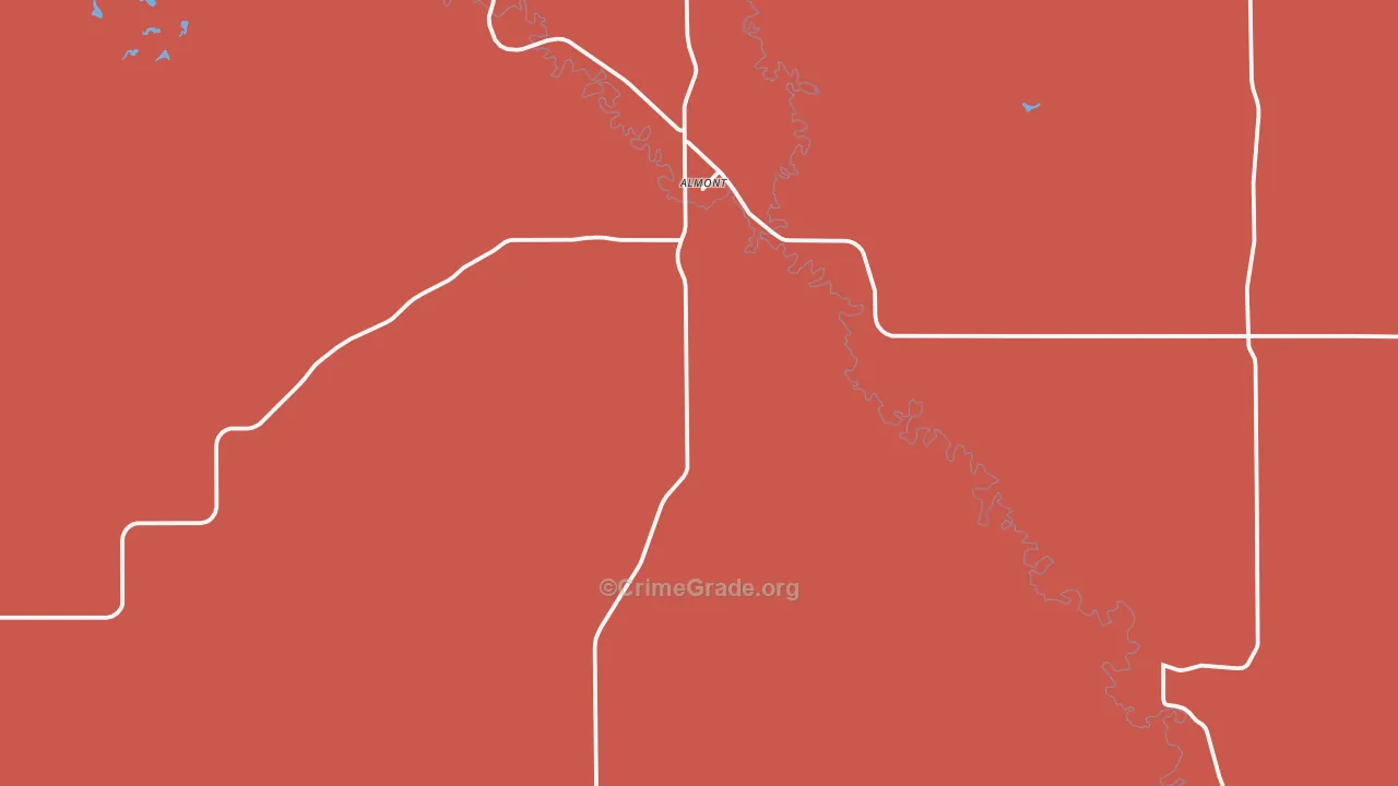 Almont, ND Map of Drug-Related Crime Rates