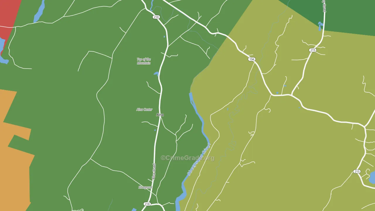 Alna, ME Map of Drug-Related Crime Rates