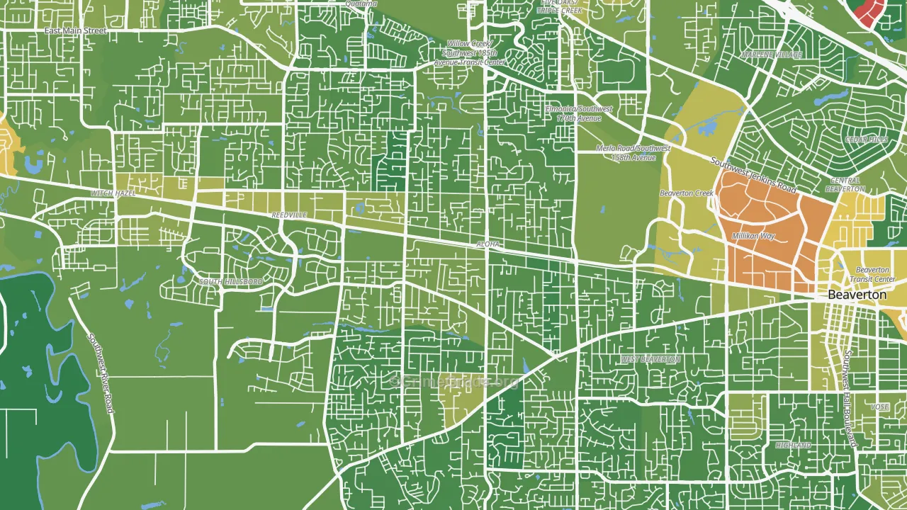Aloha, OR Map of Drug-Related Crime Rates