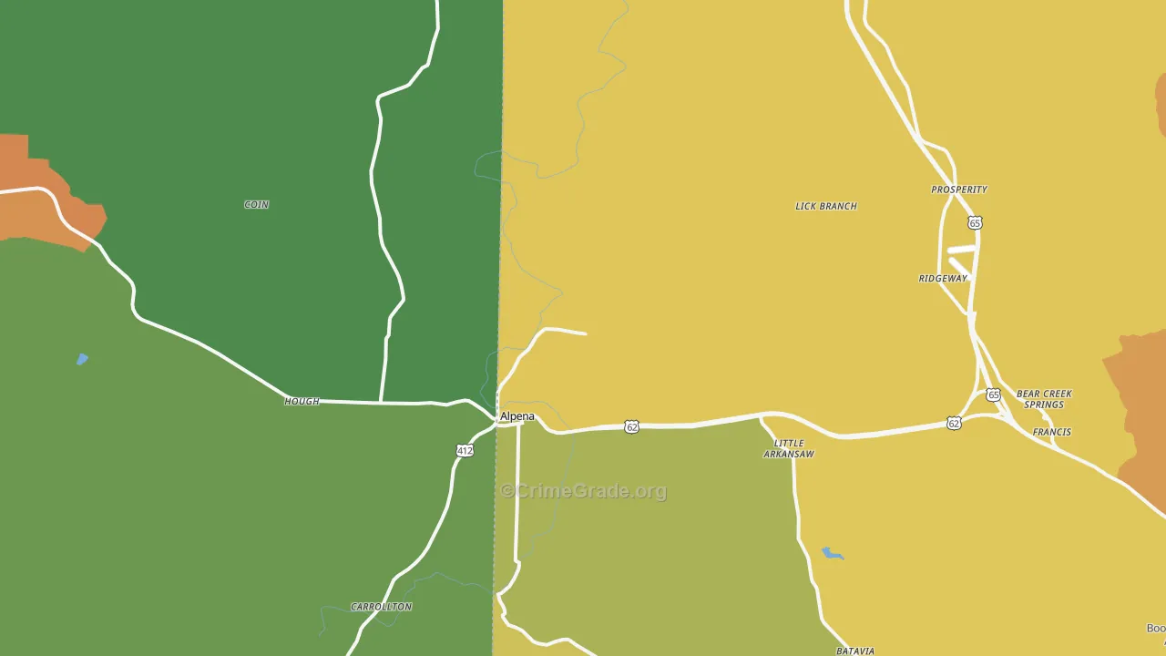 Alpena, AR Map of Drug-Related Crime Rates