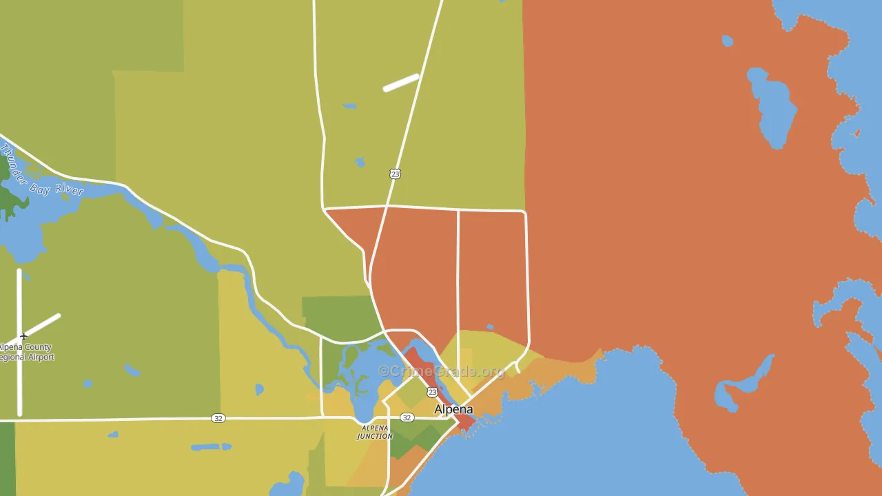 Alpena Junction, MI Map of Drug-Related Crime Rates
