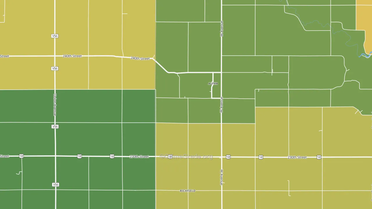 Alpha, IA Map of Drug-Related Crime Rates