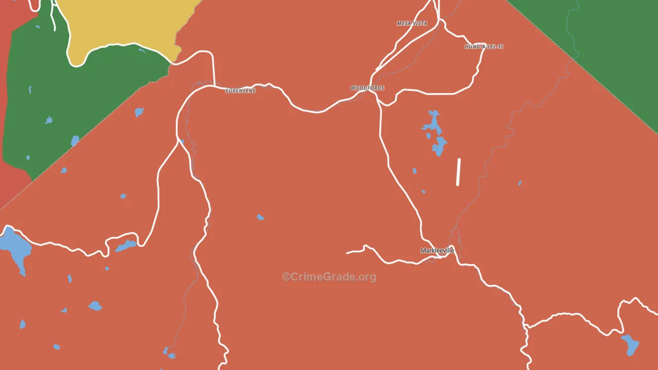 Alpine County, CA Map of Drug-Related Crime Rates