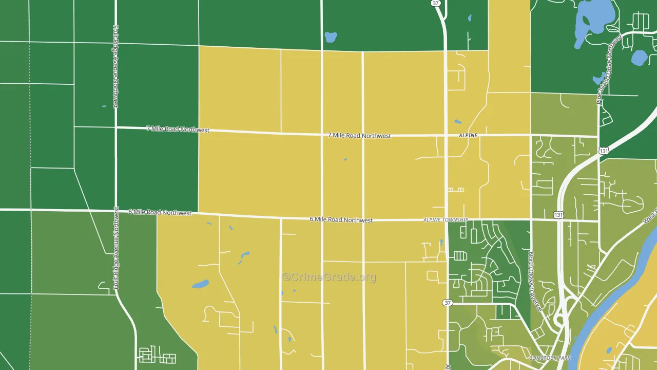 Alpine, MI Map of Drug-Related Crime Rates