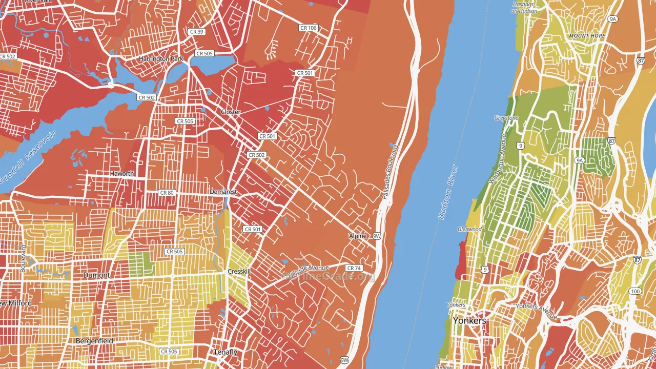 Alpine, NJ Map of Drug-Related Crime Rates