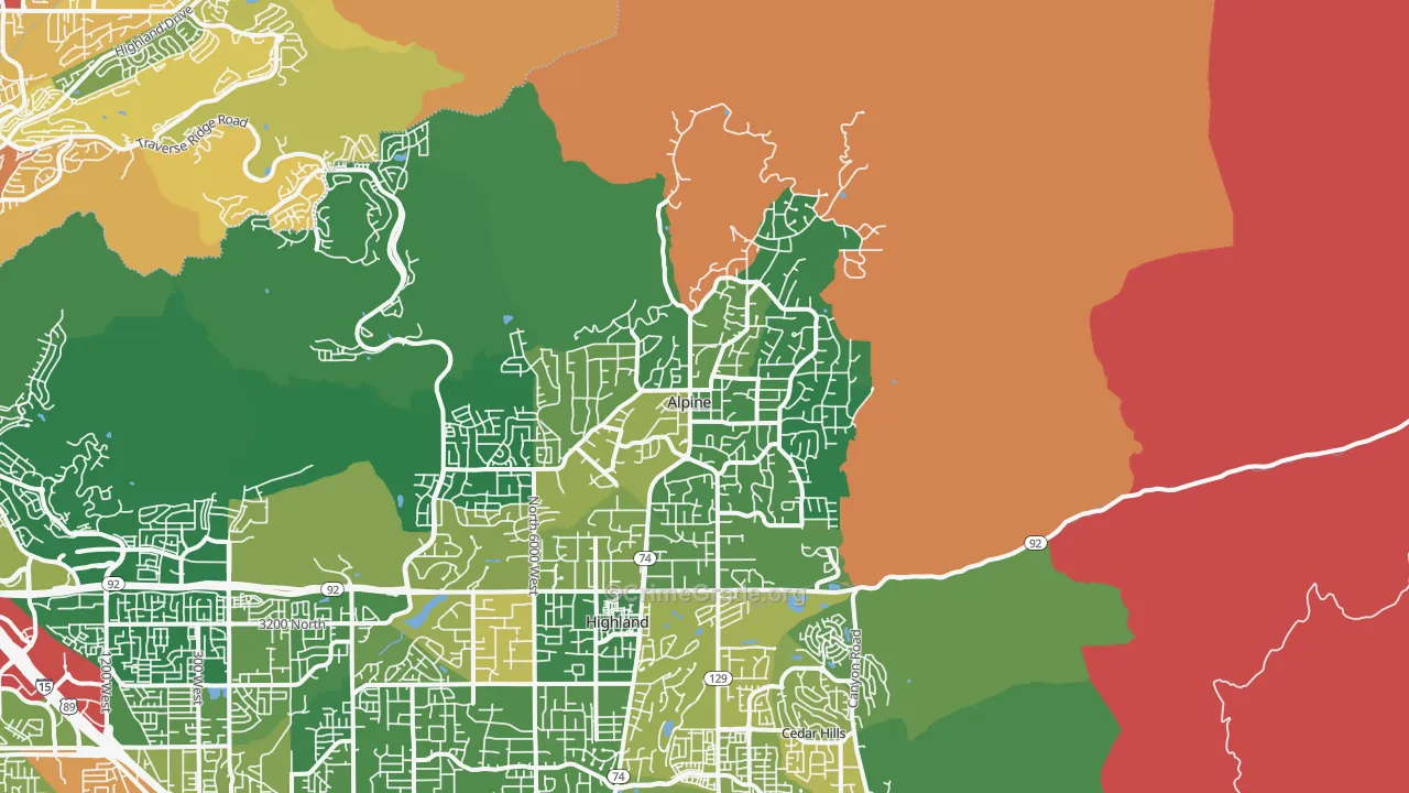 Alpine, UT Map of Drug-Related Crime Rates