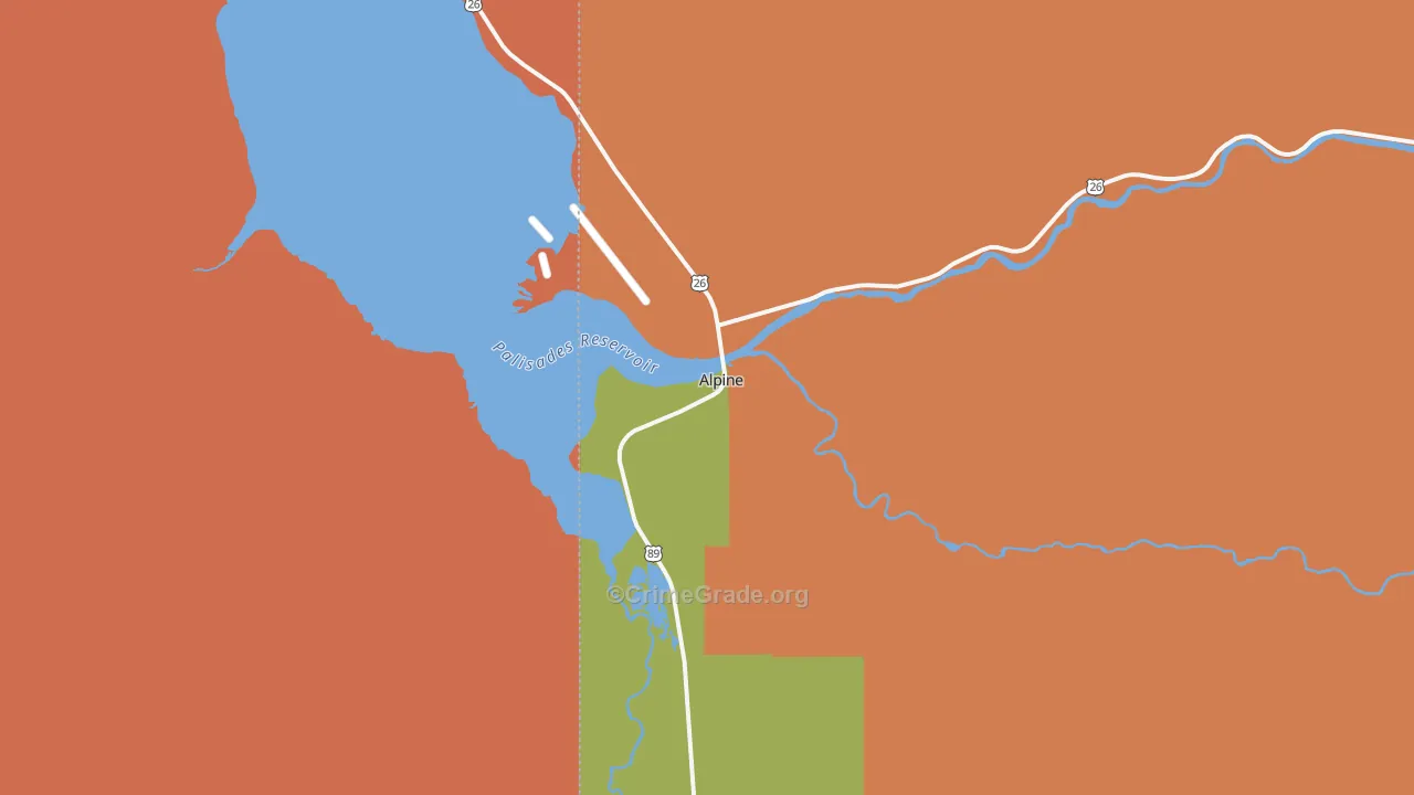 Alpine, WY Map of Drug-Related Crime Rates