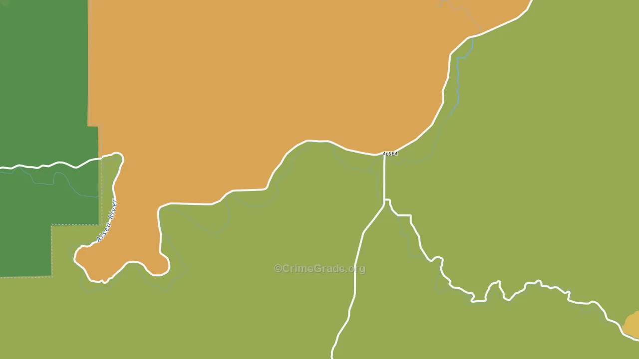Alsea, OR Map of Drug-Related Crime Rates