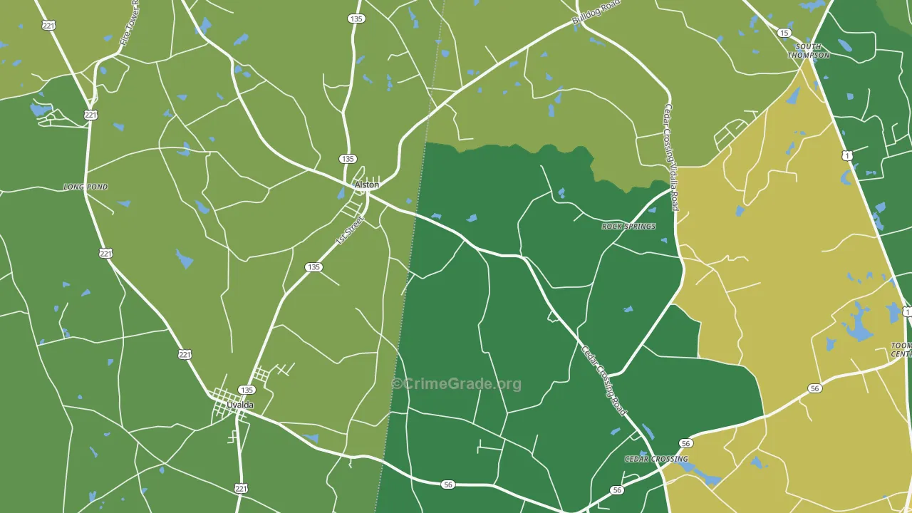 Alston, GA Map of Drug-Related Crime Rates