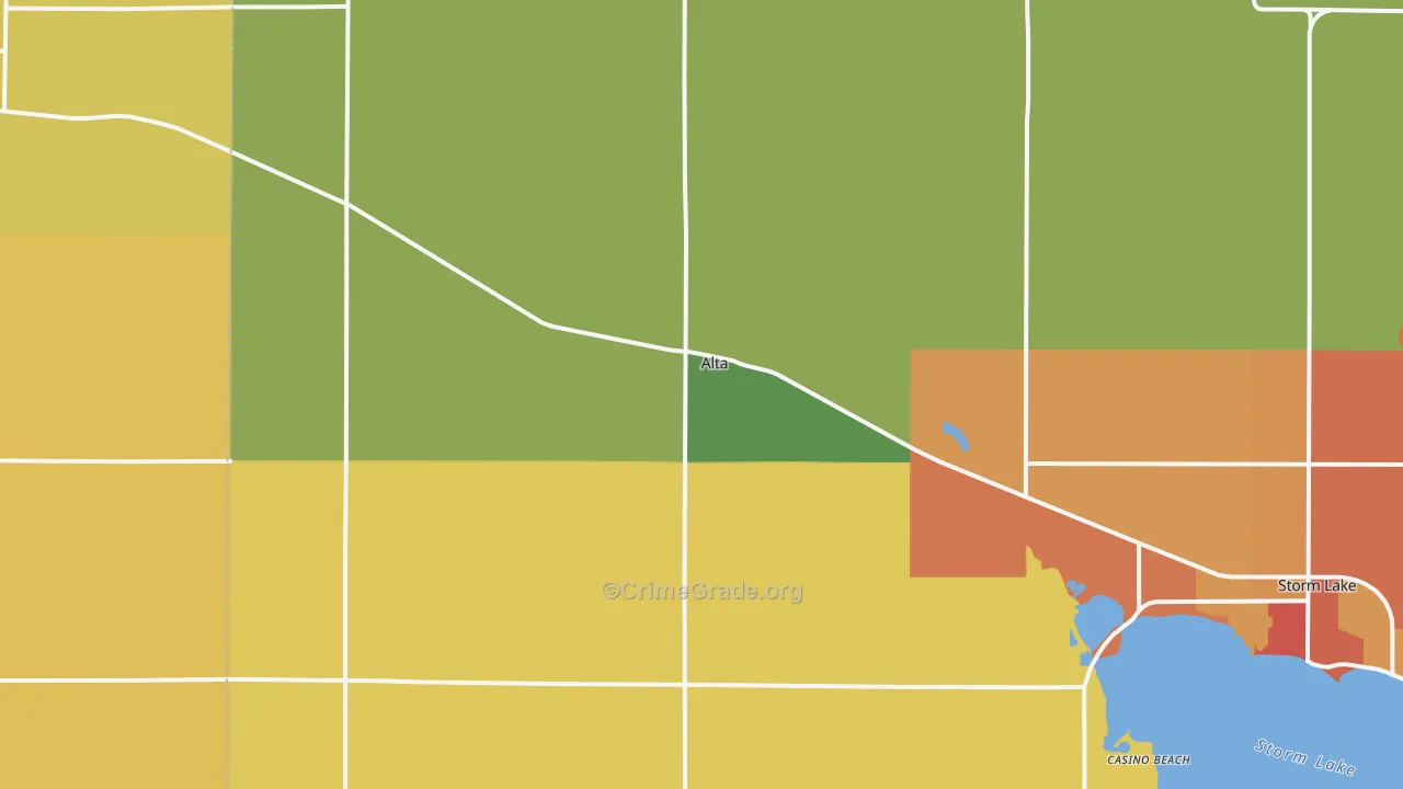 Alta, IA Map of Drug-Related Crime Rates