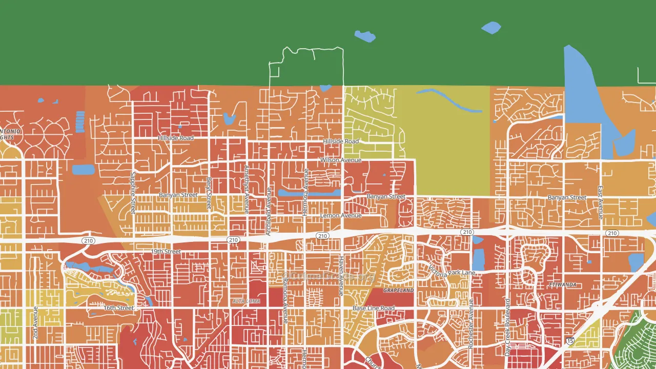 Alta Loma, CA Map of Drug-Related Crime Rates