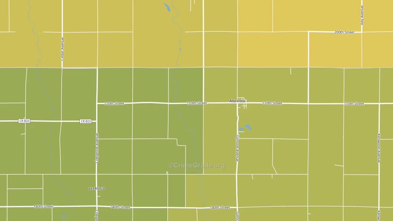 Alta Vista, IA Map of Drug-Related Crime Rates