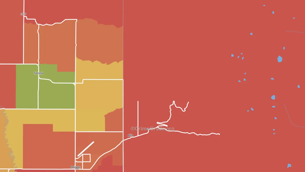 Alta, WY Map of Drug-Related Crime Rates
