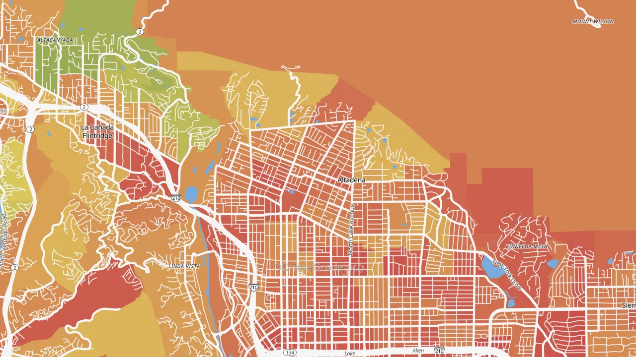 Altadena, CA Map of Drug-Related Crime Rates