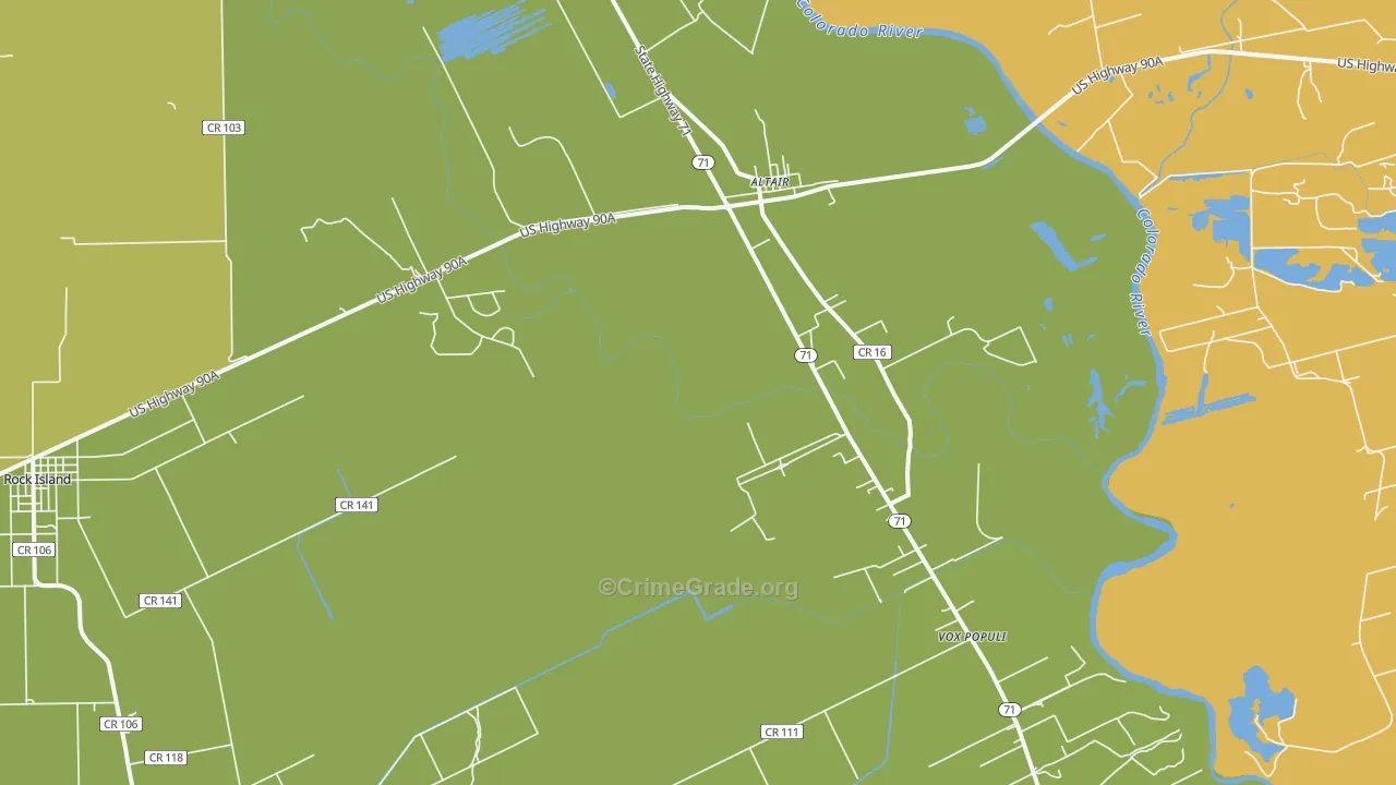 Altair, TX Map of Drug-Related Crime Rates