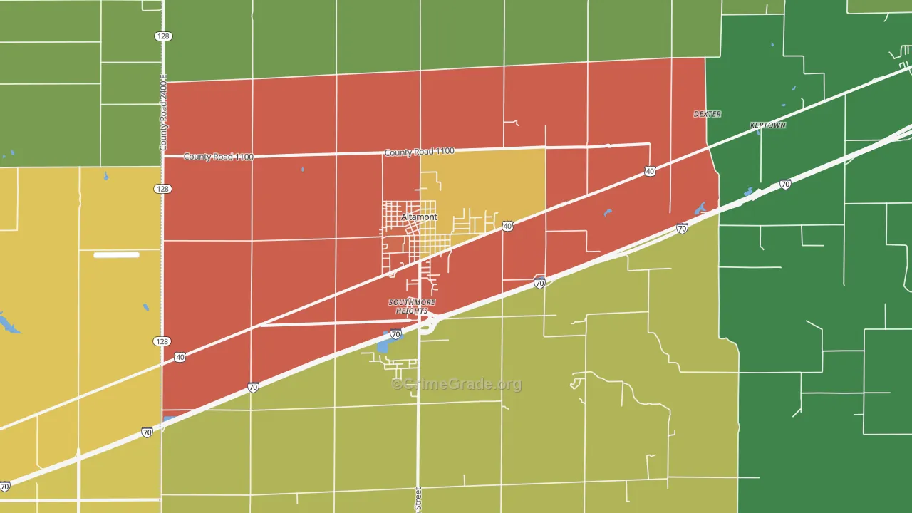 Altamont, IL Map of Drug-Related Crime Rates