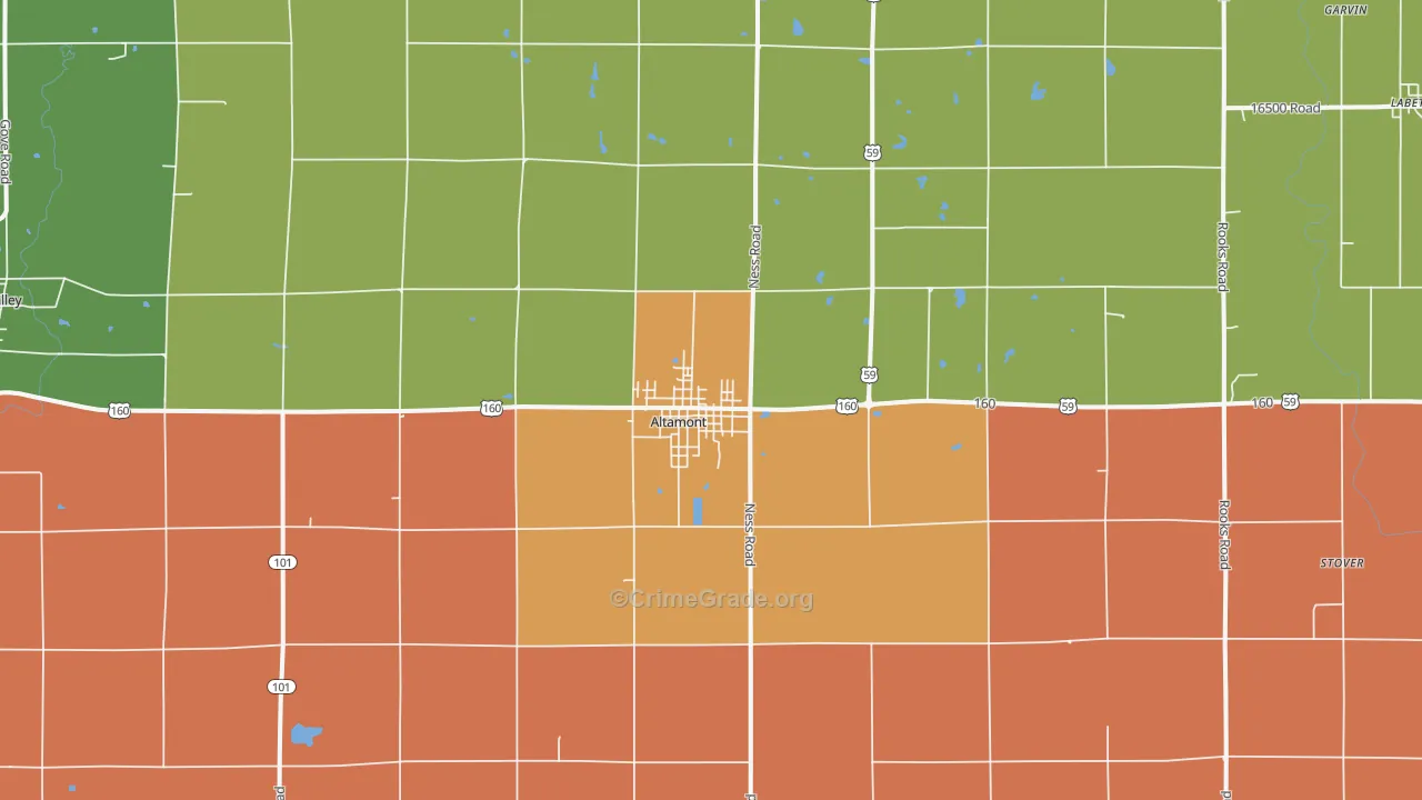 Altamont, KS Map of Drug-Related Crime Rates