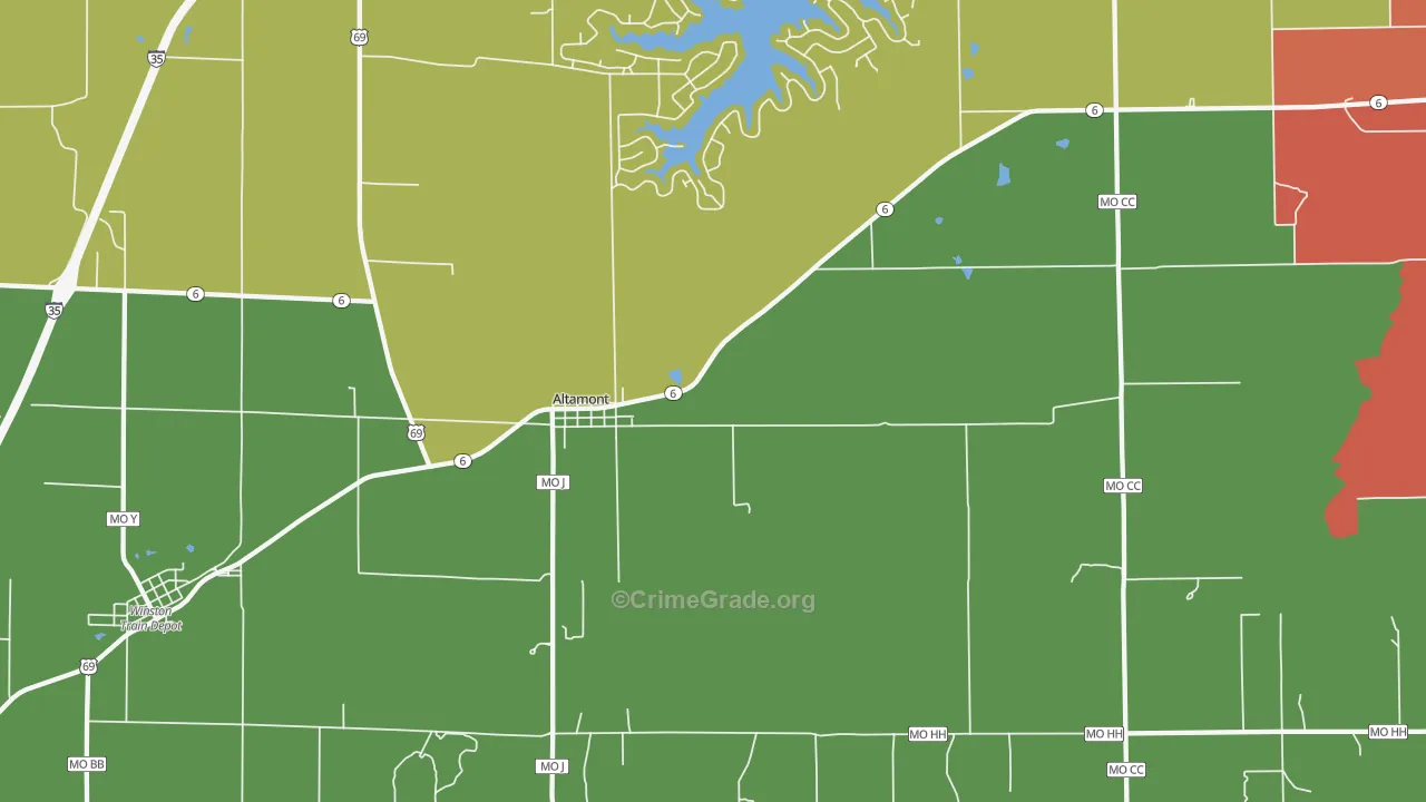 Altamont, MO Map of Drug-Related Crime Rates