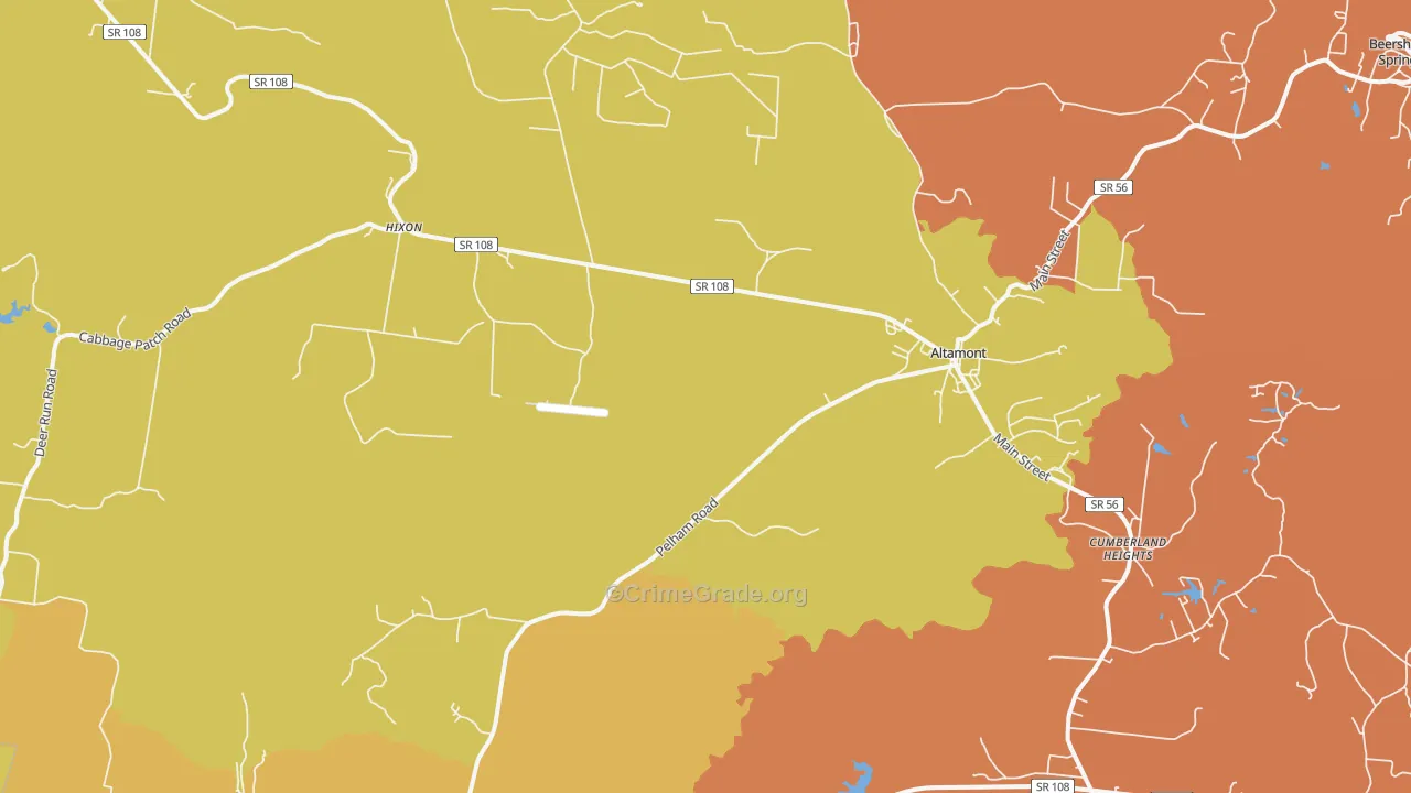 Altamont, TN Map of Drug-Related Crime Rates
