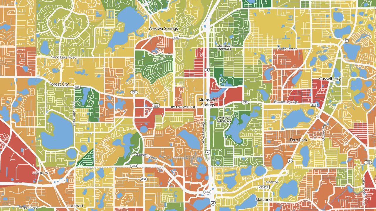 Altamonte Springs, FL Map of Drug-Related Crime Rates