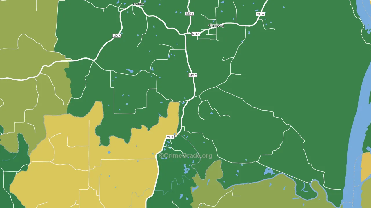 Altenburg, MO Map of Drug-Related Crime Rates