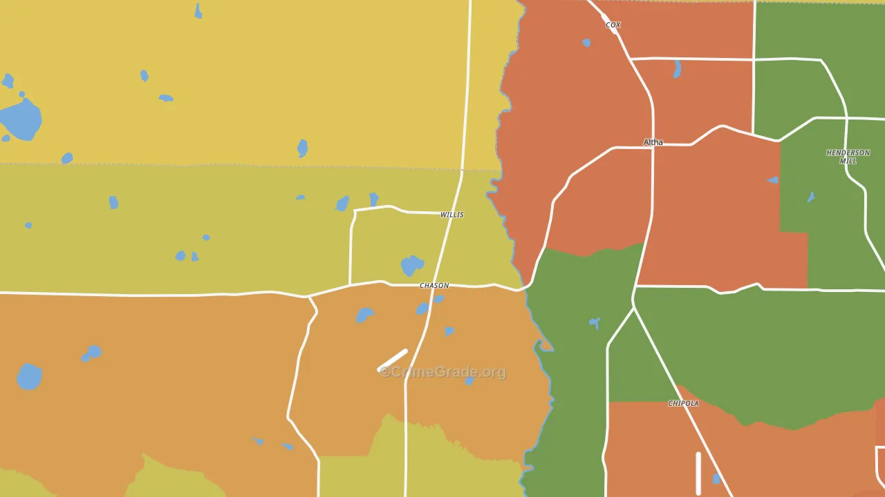 Altha, FL Map of Drug-Related Crime Rates