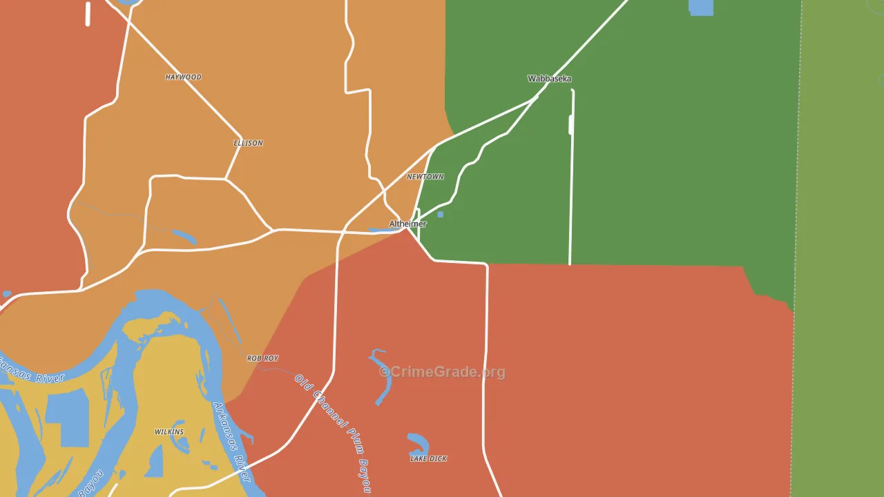 Altheimer, AR Map of Drug-Related Crime Rates