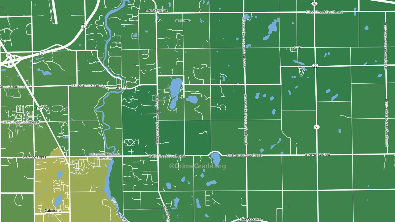 Alto, MI Map of Drug-Related Crime Rates