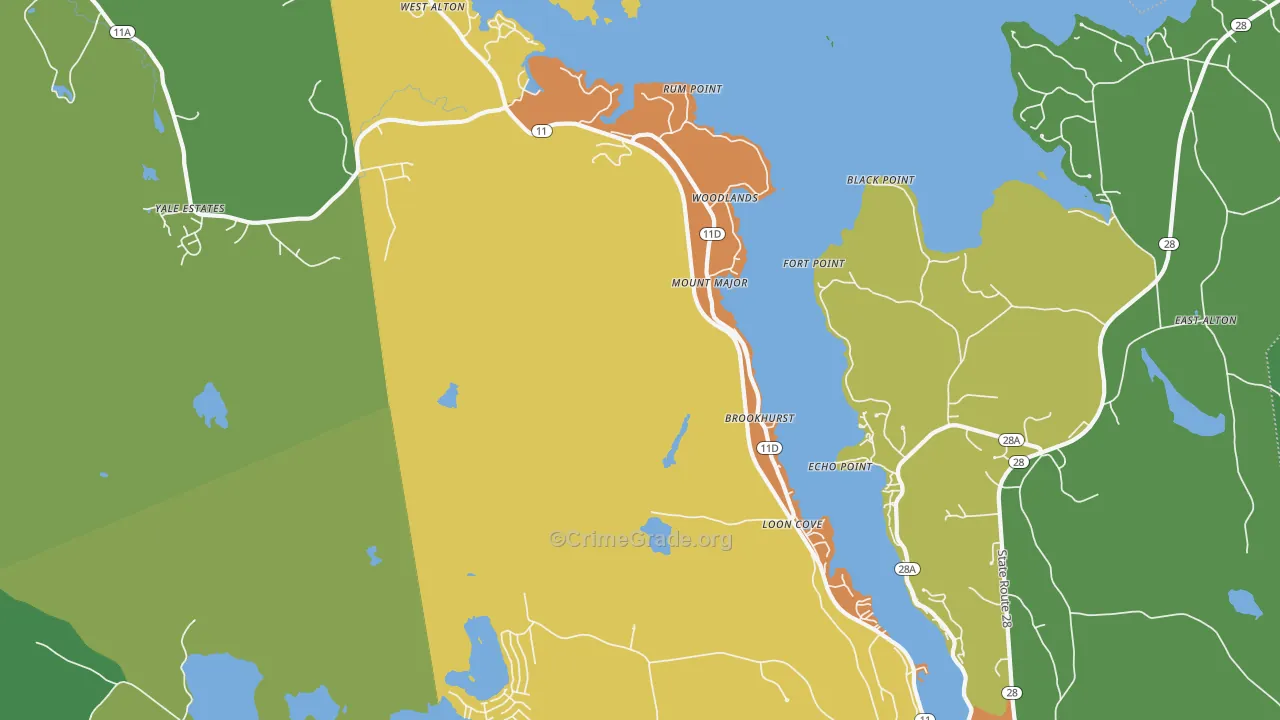 Alton Bay, NH Map of Drug-Related Crime Rates