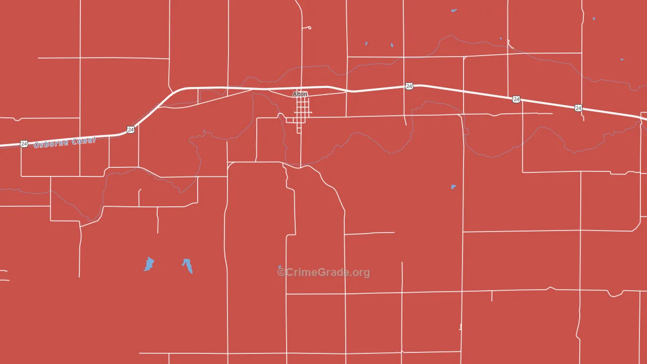 Alton, KS Map of Drug-Related Crime Rates