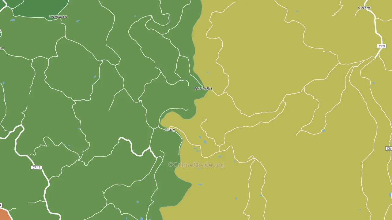 Alton, WV Map of Drug-Related Crime Rates