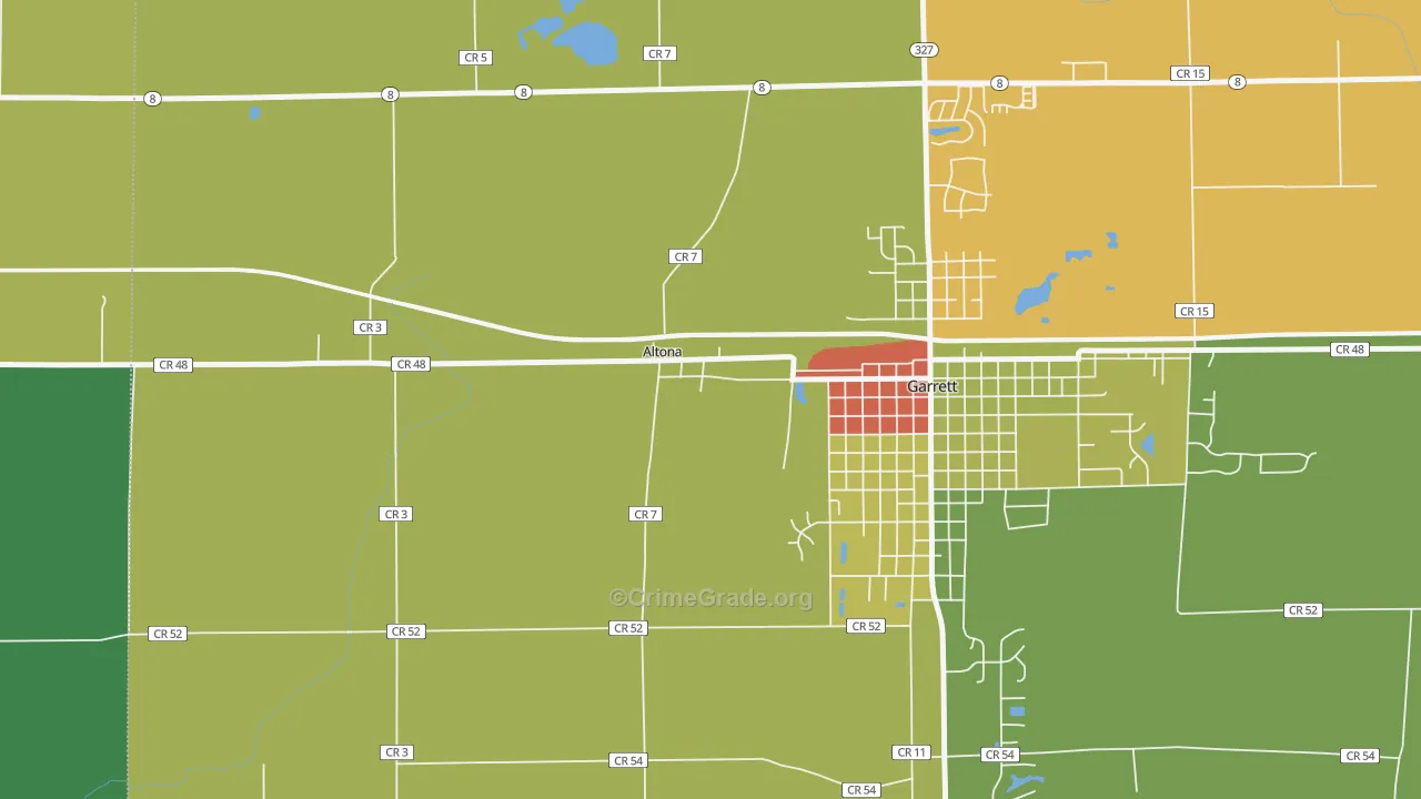 Altona, IN Map of Drug-Related Crime Rates