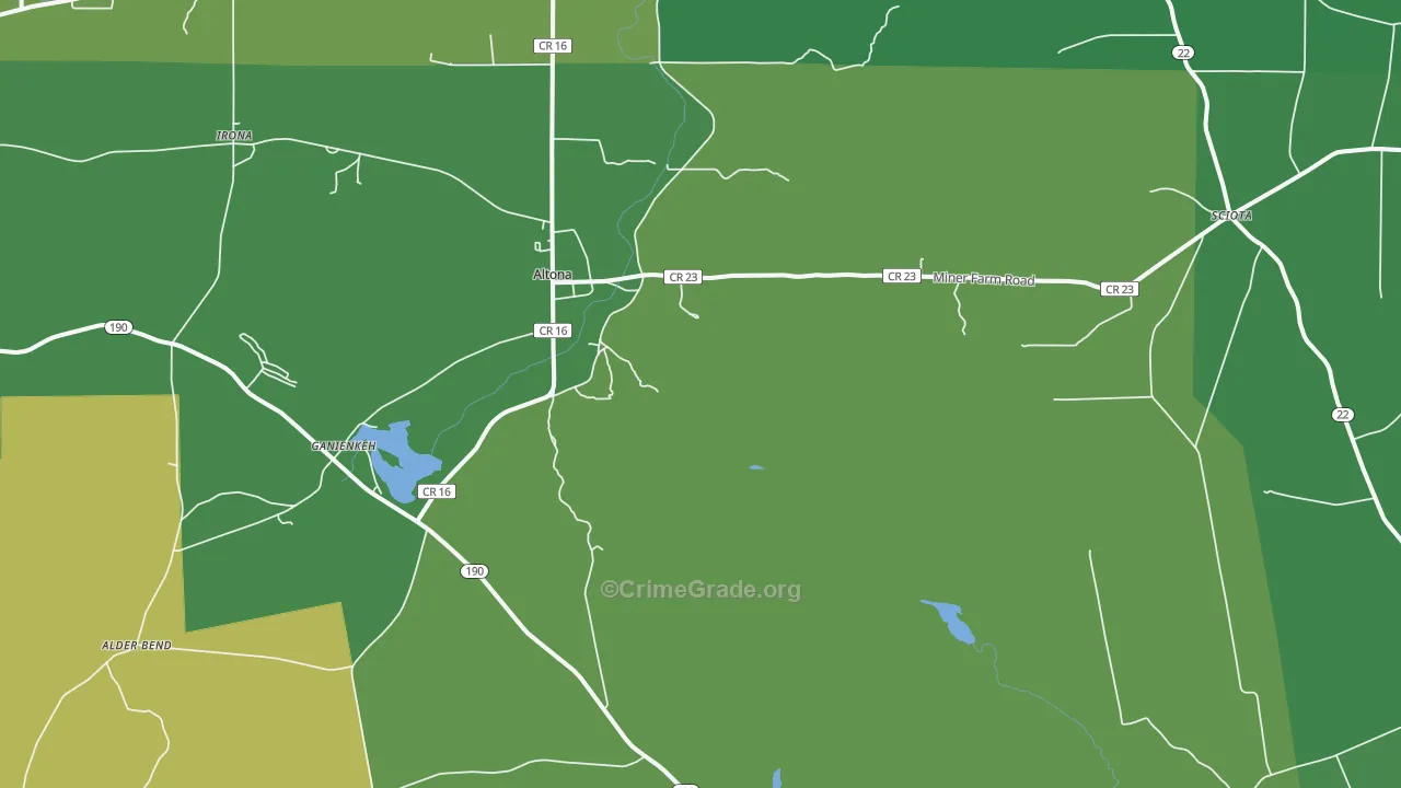 Altona, NY Map of Drug-Related Crime Rates