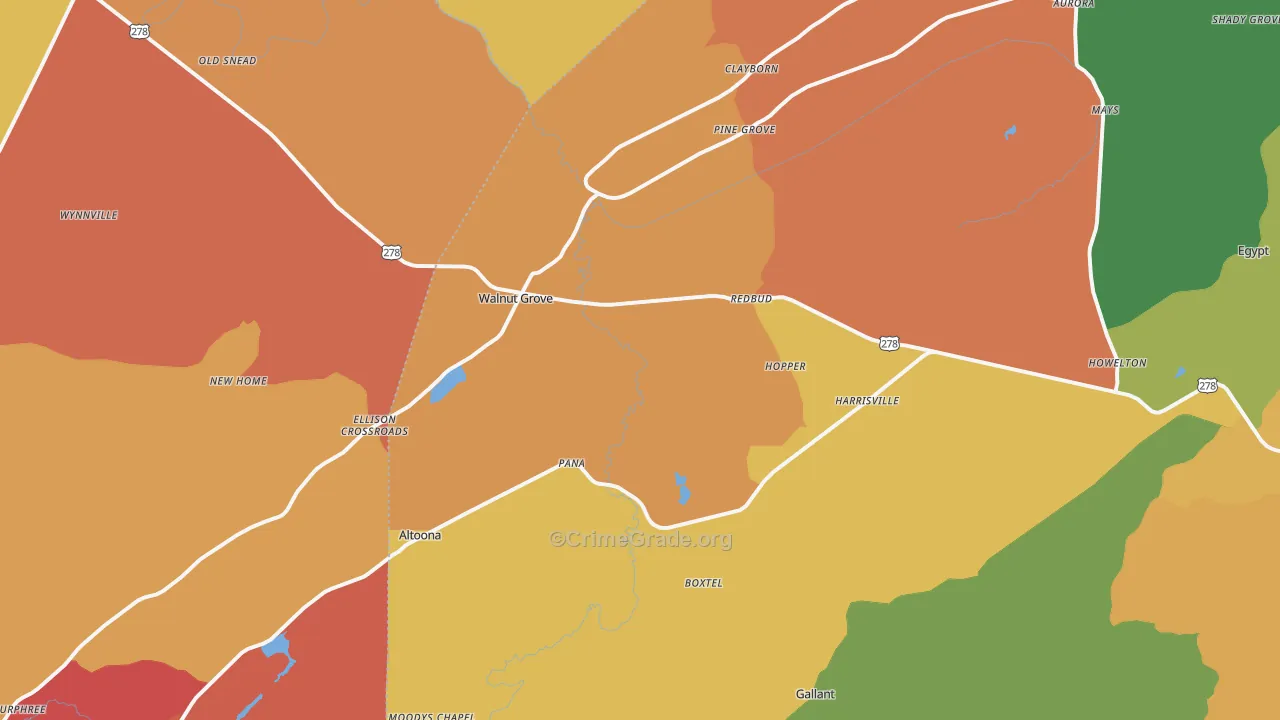 Altoona, AL Map of Drug-Related Crime Rates