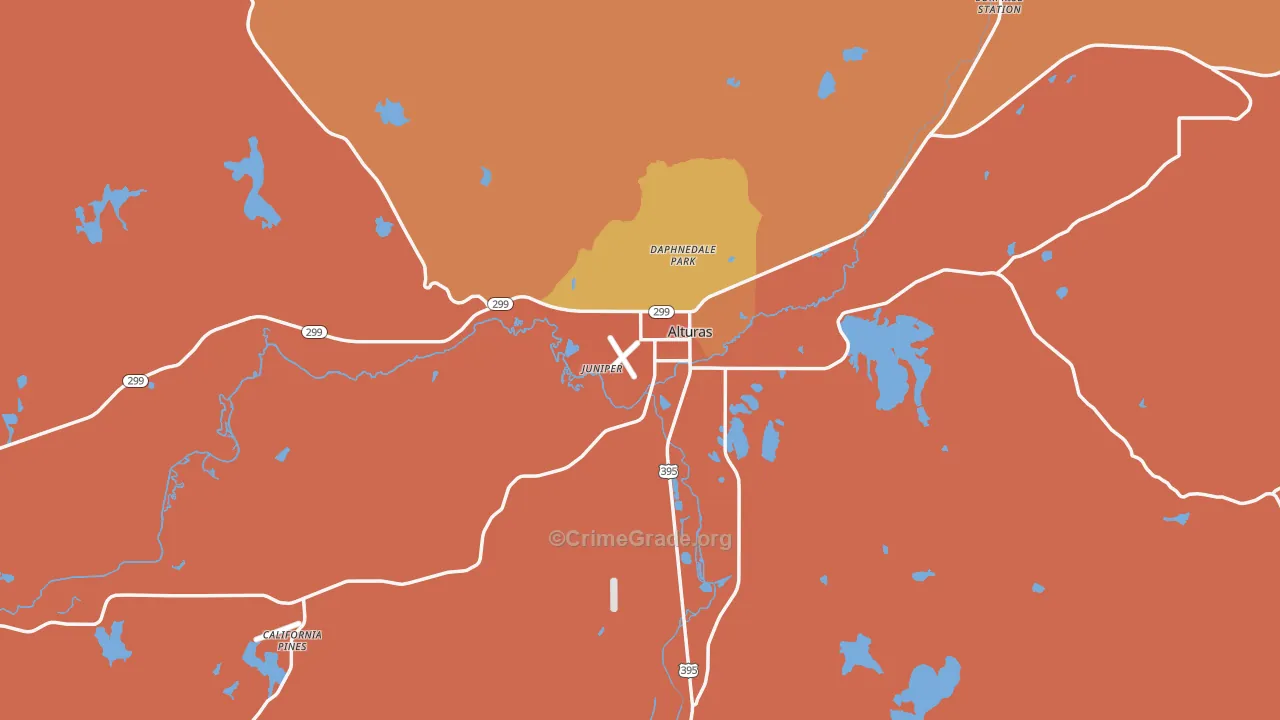 Alturas, CA Map of Drug-Related Crime Rates
