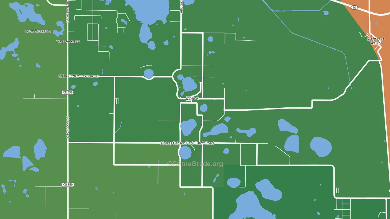 Alturas, FL Map of Drug-Related Crime Rates