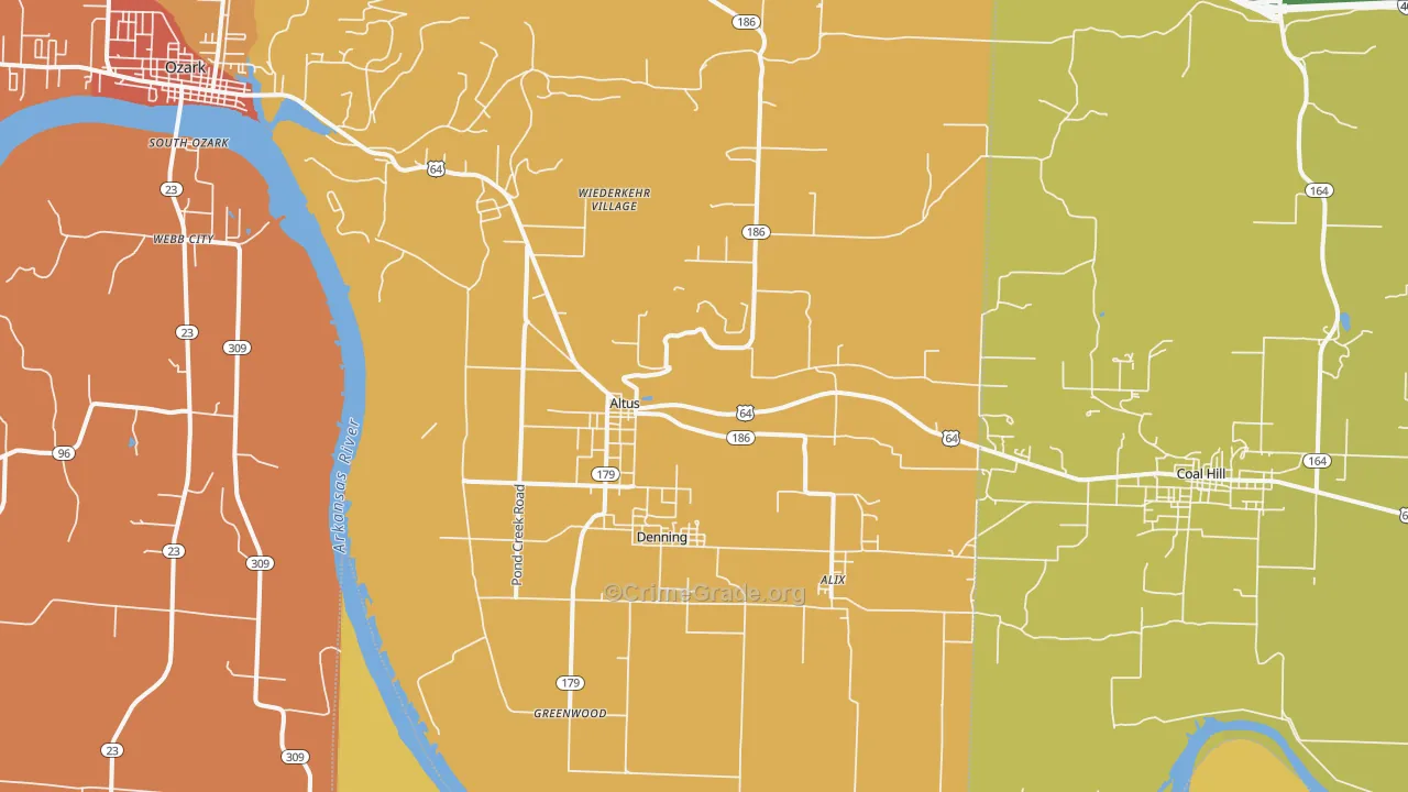 Altus, AR Map of Drug-Related Crime Rates