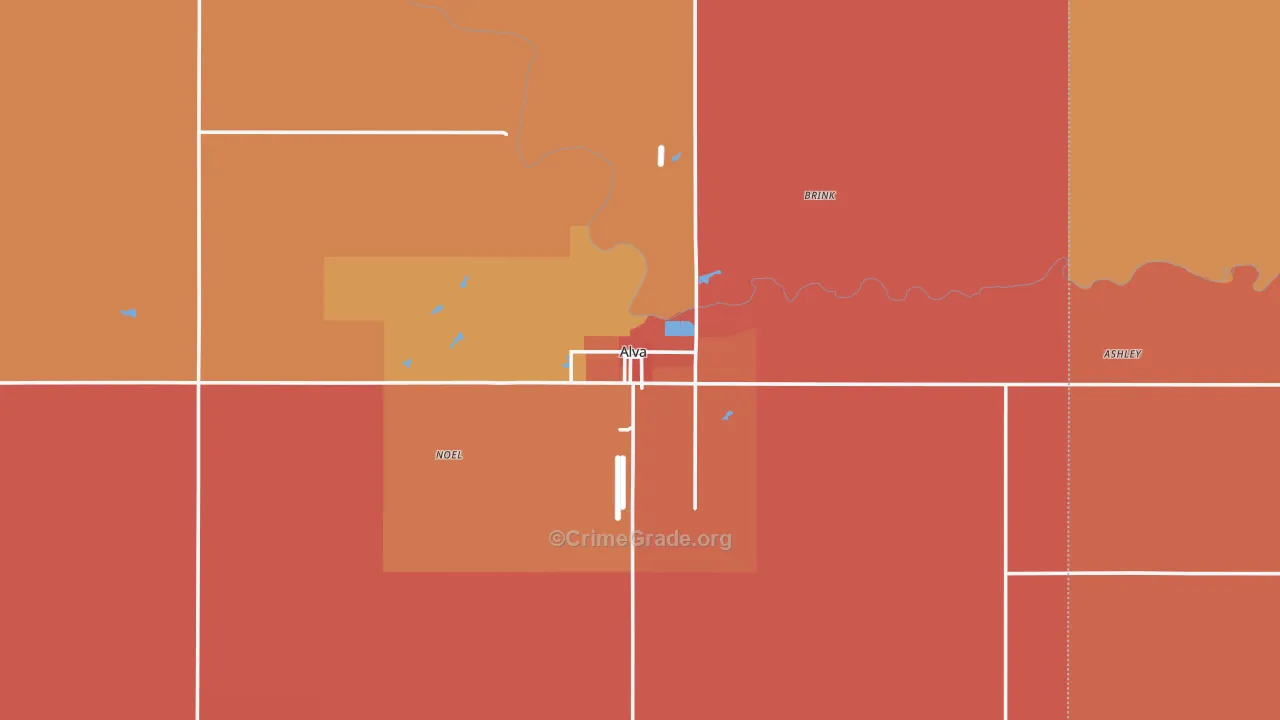 Alva, OK Map of Drug-Related Crime Rates