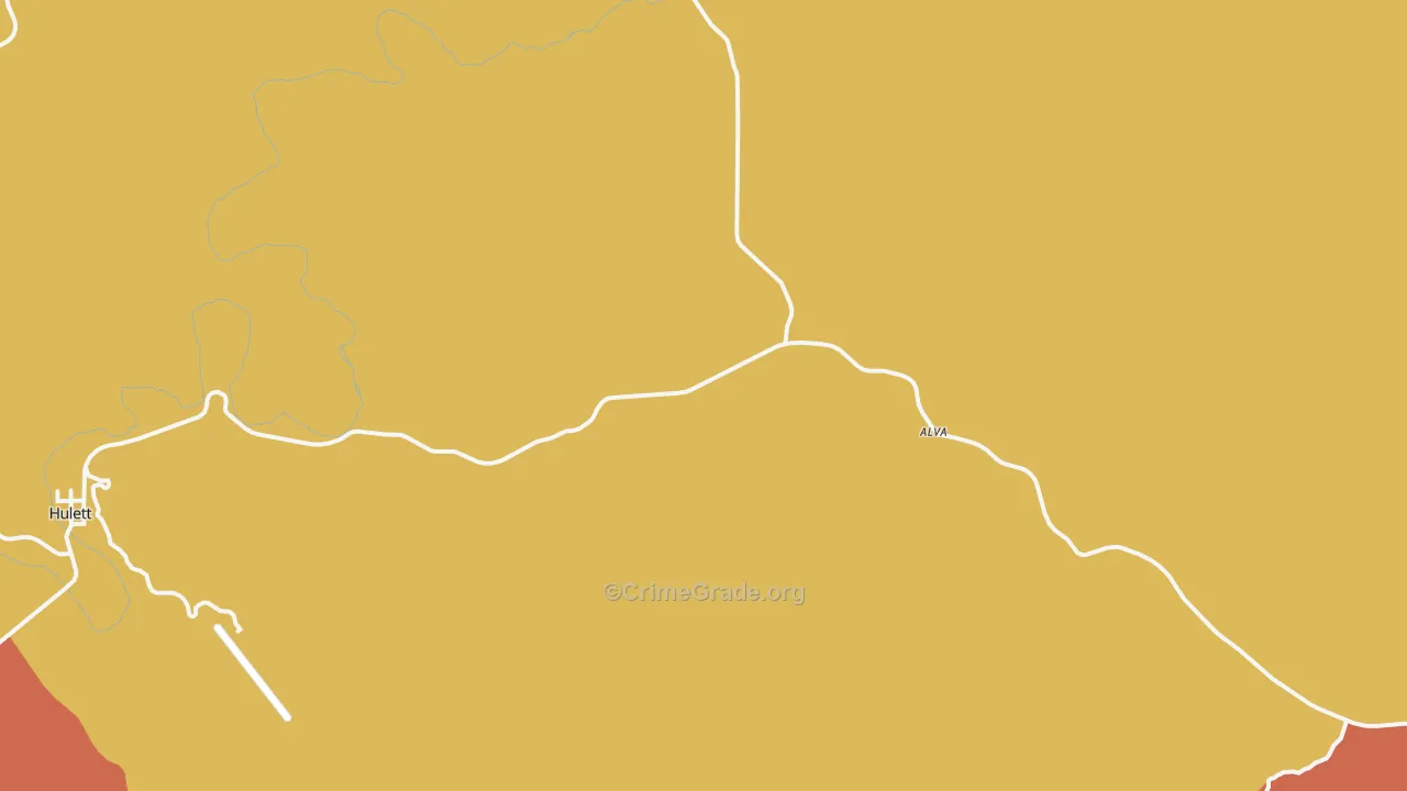 Alva, WY Map of Drug-Related Crime Rates