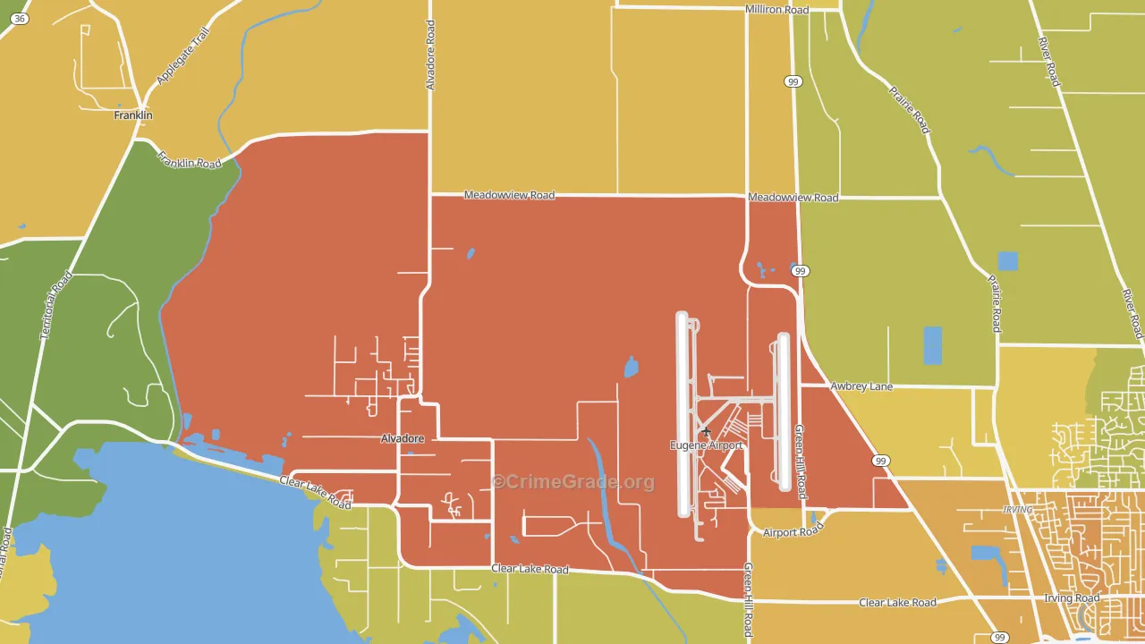 Alvadore, OR Map of Drug-Related Crime Rates
