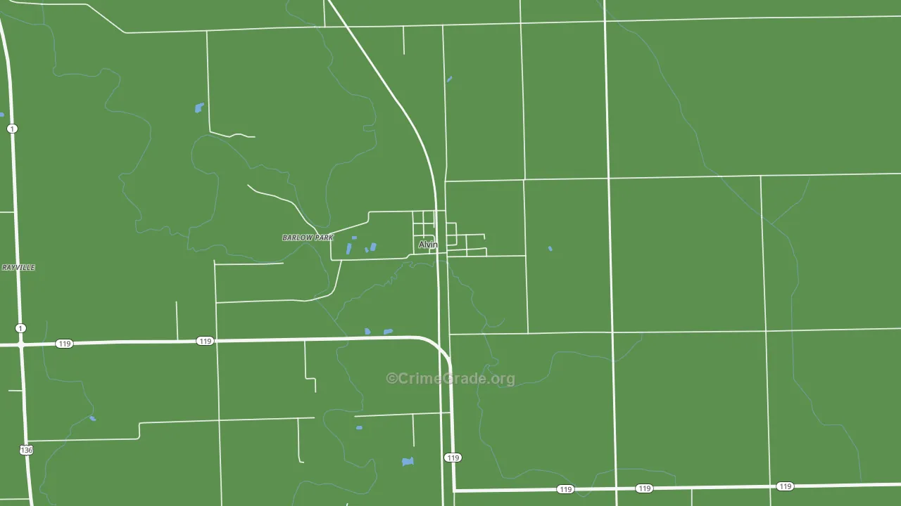Alvan, IL Map of Drug-Related Crime Rates