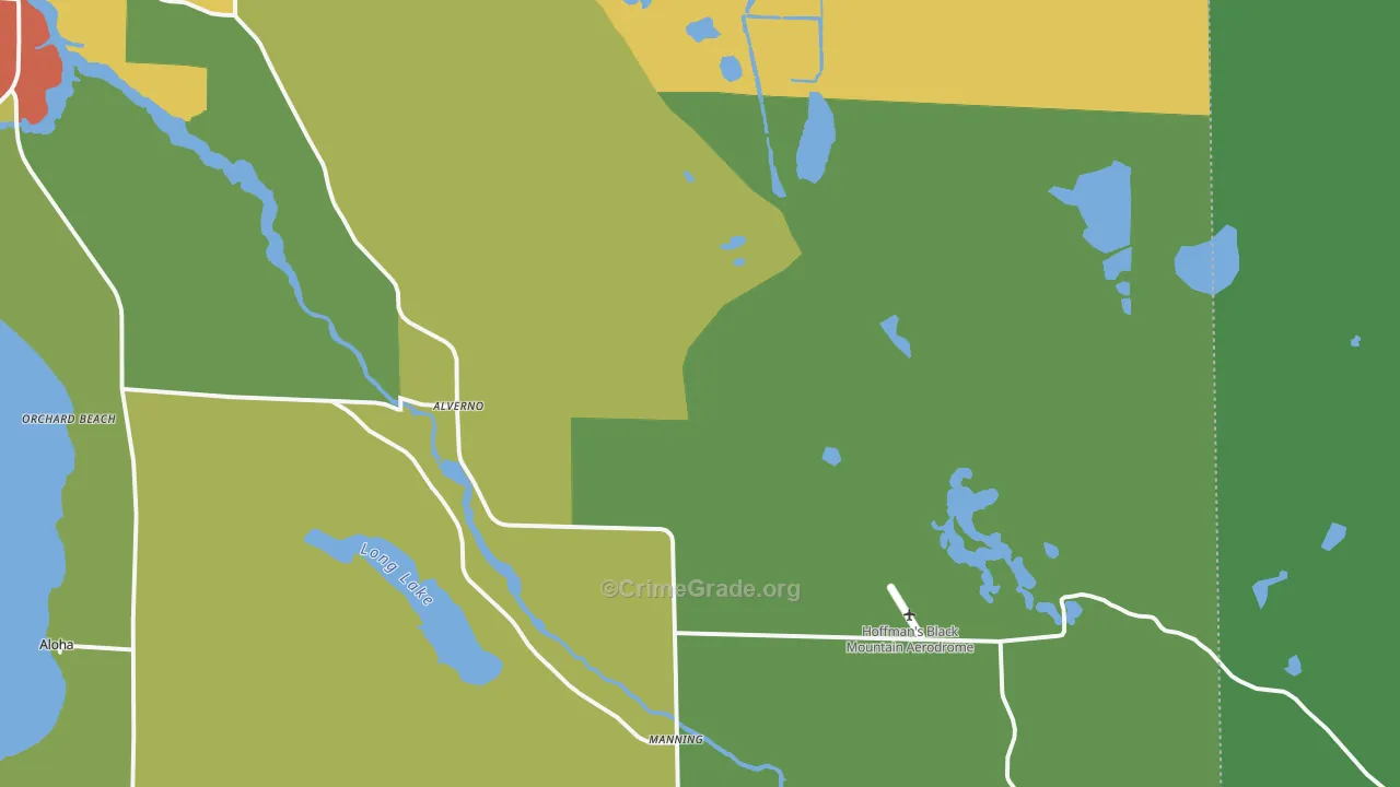 Alverno, MI Map of Drug-Related Crime Rates