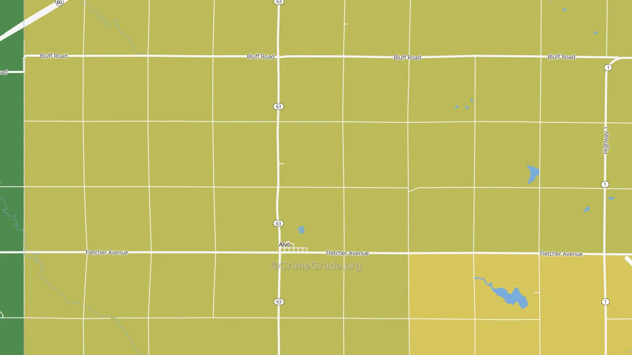 Alvo, NE Map of Drug-Related Crime Rates