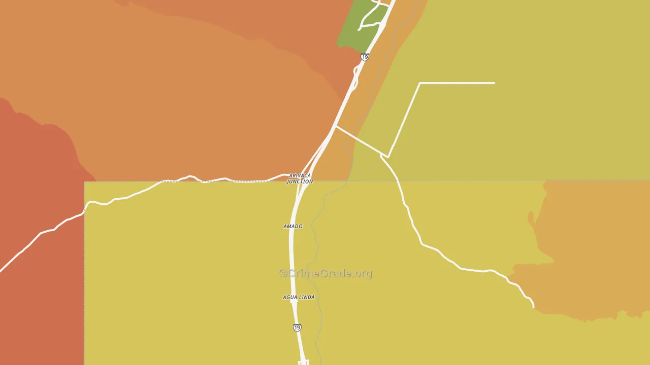 Amado, AZ Map of Drug-Related Crime Rates