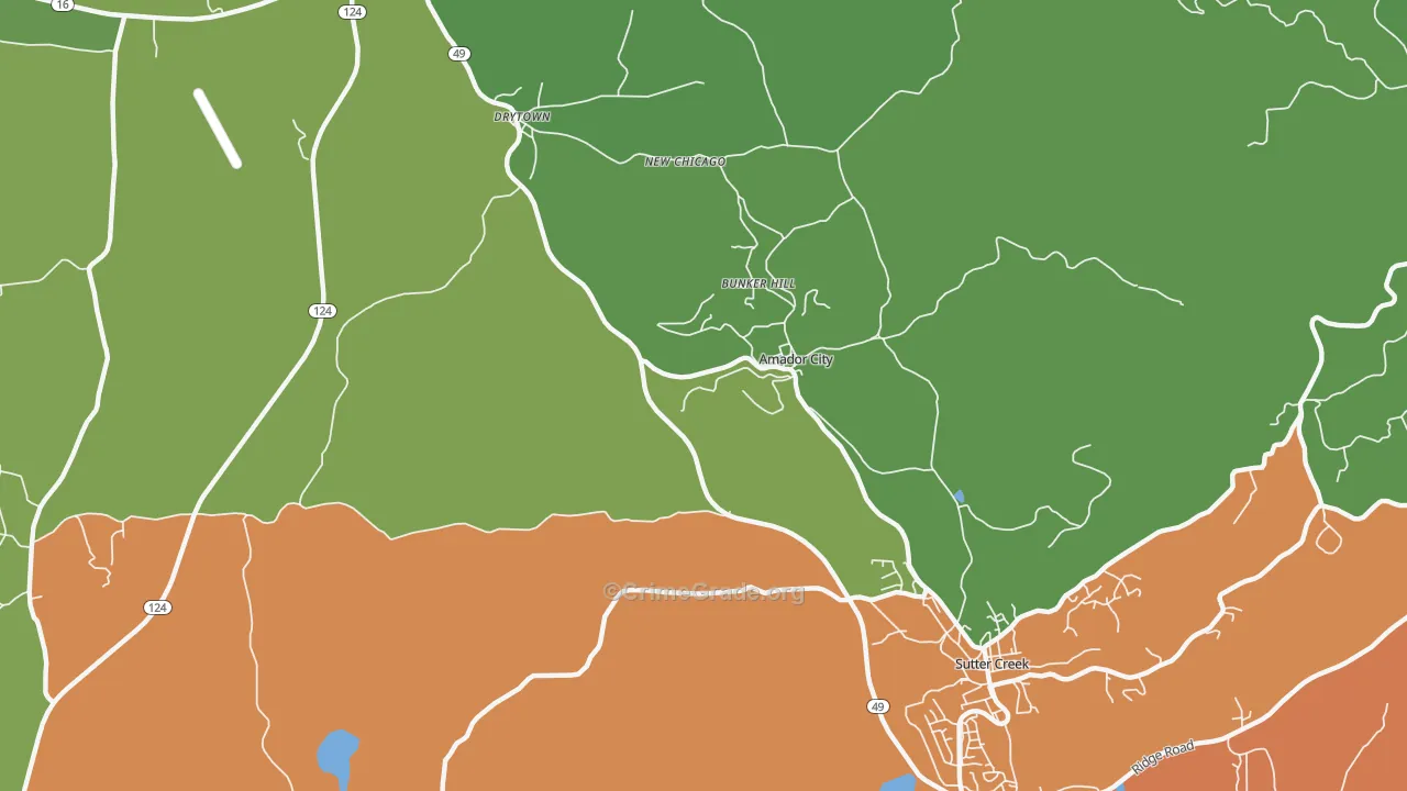 Amador City, CA Map of Drug-Related Crime Rates
