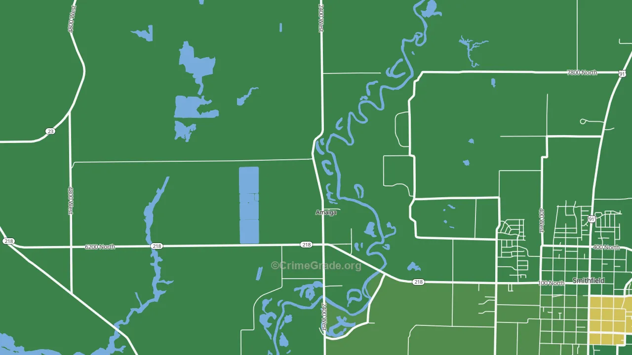 Amalga, UT Map of Drug-Related Crime Rates